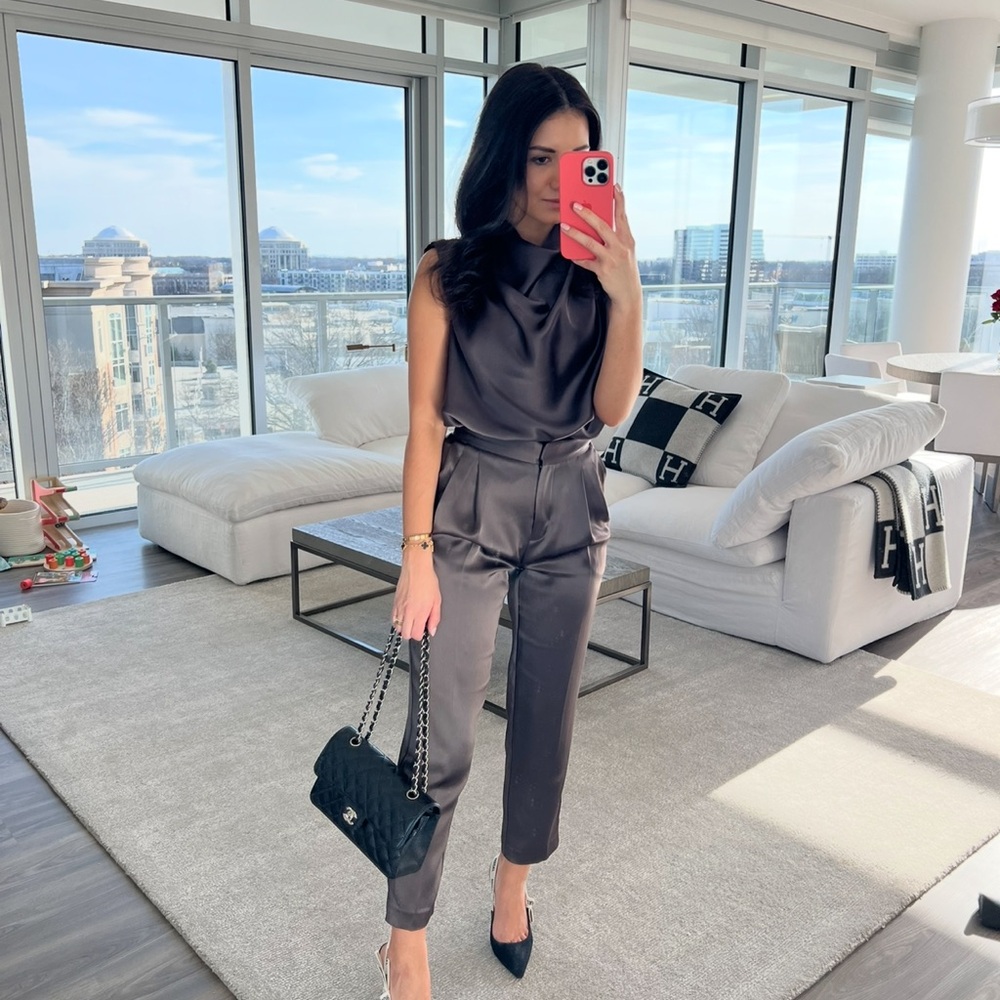Aritzia Satin Top and Pant Set